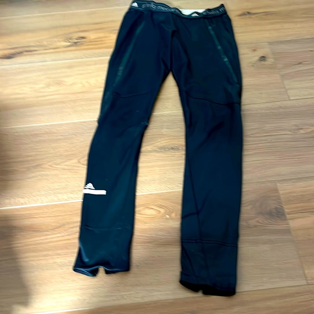 Shiny, coated Adidas leggings